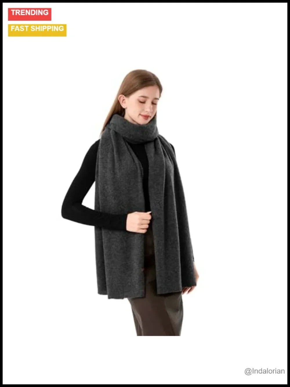 100% Cashmere Knitted Wrap Scarf Stole Extra Large Shawl Travel Blanket Pashmina